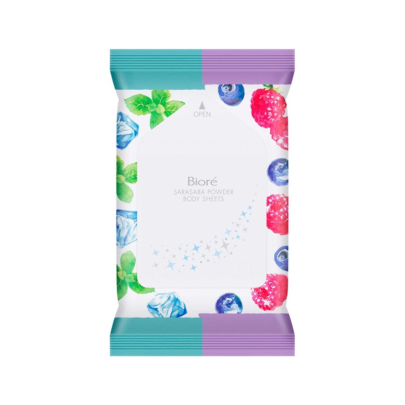 Biore Sarasara Powder Sheet, Mint to Berry, Portable, 10 Sheets