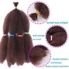 Afro Kinky Hair 16 Inch 6 Packs Pre Stretched Afro Kinky Twist Hair Afro Braiding Hair Kinky Twist Crochet Braids Synthetic Hair Extensions For Women (33#, 16 Inch (Pack of 6))
