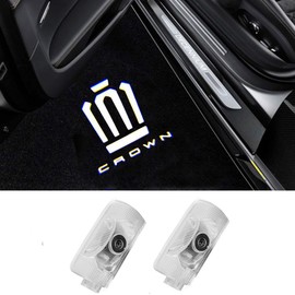 Yaoperfor Courtesy Lamp, LED Logo, Door Light, LED Chip, High Brightness, Set of 2, Left and Right Set, Compatible with Toyota Crown 18 Series 200 Series 210 Series 220 Series CROWN Car Door Lamp