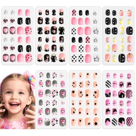 SAVILAND Children's Press On Nails - 7 Pack Children's Nails for Sticking 2