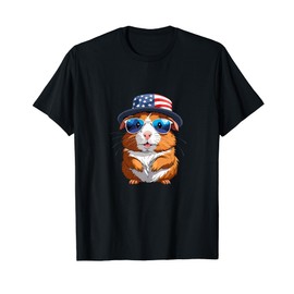 Patriot Hamster Guinea Pig Dad US Flag Outfit Party T-Shirt