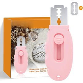 Extractable &  Bread Lame Dough Scoring Tool with 5 ,Professional Sourdough Scoring tool for Sourdough Bread Baking & Bread Making Tools, Bread Scoring Tool - Colour: Black-1, Size: 1