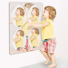 Sensory Wall Mirror for Toddlers: 4 Bubbles Mirror for Kids Unbreakable - Sensory Wall Decor for Sensory Room, Daycare, Nursery