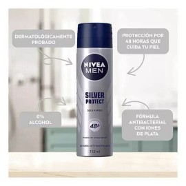 NIVEA 2 X NIVEA SILVER PROTECT ANTIPERSPIRANT FOR MEN 150 ML EACH DEODORANT