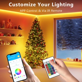 DAYBETTER Led Strip Lights 110 ft Ultra Long Smart Light Strips with App Voice Control Remote RGB Music Sync Color Changing Lights for Bedroom Kitchen Party Home Decoration
