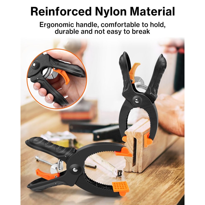 Spring Clamps for Woodworking, Lytool 4Pcs 6 Inch Quick-Release Ratcheting