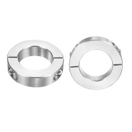 sourcing map 2 Pcs Double Split Shaft Collar 1-3/8" Bore, Two Piece Clamping Collar 2-1/4" OD 9/16" Thickness, 303 Stainless Steel Set Screw Split Collar