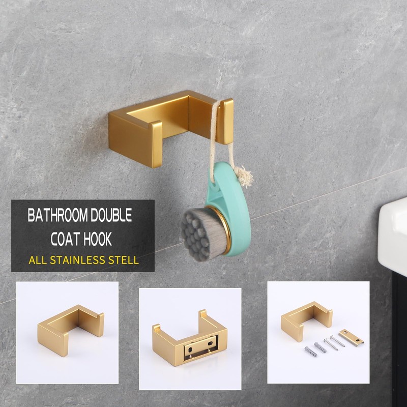 GERZWY Bathroom Accessory 3-Piece Set SUS 304 Stainless Steel Toilet