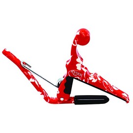 Kyser Quick-Change Capo for ukuleles, Red Hibiscus, KURHA