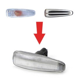 iJDMTOY Clear Lens Amber Full LED Front Side Marker Lights Compatible With Mitsubishi Lancer Evo X Mirage Outlander Sport, Powered by 36-SMD LED, Replace OEM Sidemarker Lamps