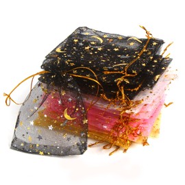 CCINEE 100pcs Heart Organza Gift Bags,4x6 Inch Red Drawstring Jewelry Pouch Bag for Valentine's Day Wedding Party Favor