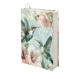 Gomyblomy Book Cover for Paperback Bible Aesthetic Green Hummingbird Floral Design Travel Book Case Protector for Teen Girls Women Soft Book Sleeve for Hardcover Books