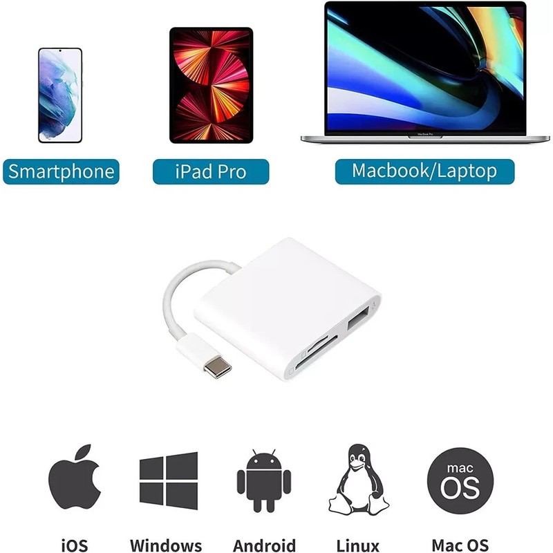Universal USB C to SD Card Reader with USB 3.0