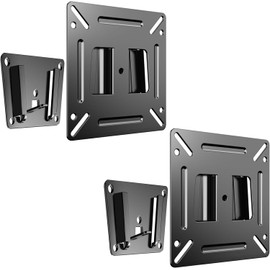 TETVIK Monitor Mount for Most 14-24 Inch LED LCD OLED Flat Screen TV and Monitors, Max VESA 100x100mm and Weight Capacity Up to 30lbs for Camper Boat RV Small Monitor Wall Mount Bracket 2pcs