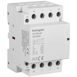 Hofwgele HCH8s-63 AC Contactor 4P 63A 2NO 2NC 4 Pole 110V/120V Coil Voltage 35mm DIN Rail Mount