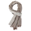 REHJJDFD Men Striped Cotton Linen Scarf Male Warm Tassel Scarves