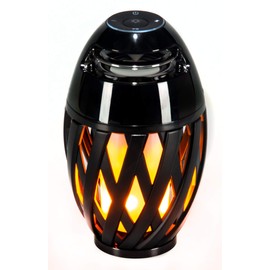 LED-Highlights Bluetooth Speaker Flame Light Black 10 x 24 cm Table Lamp with Bluetooth Speaker Outdoor Speaker Lamp Music Box Lamp Bluetooth Box 5 Watt