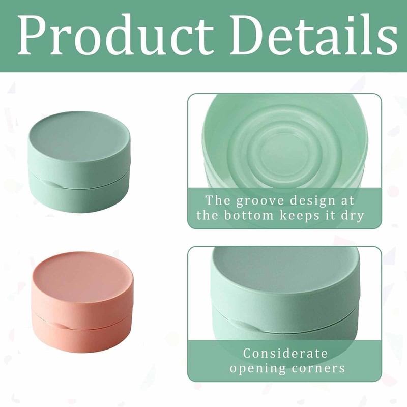 Round Soap Box, Small Soap Box with Lid, Leak-proof Soap