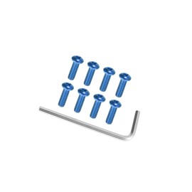 Motoforti 8pcs M5x0.8 Round Head Car Steering Wheel Screw with Wrench Sky Blue Long-lasting