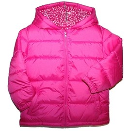 Faded Glory Toddler Girl's Pink Puffer Coat with Hood and Fleece Lining (18 mo.)