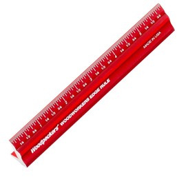 Woodpeckers Edge Rule, 150 MM, Wraps Around Edge, USA Made, Laser Engraved Scales, Beveled Edges, Aluminum Metric Woodworking Ruler