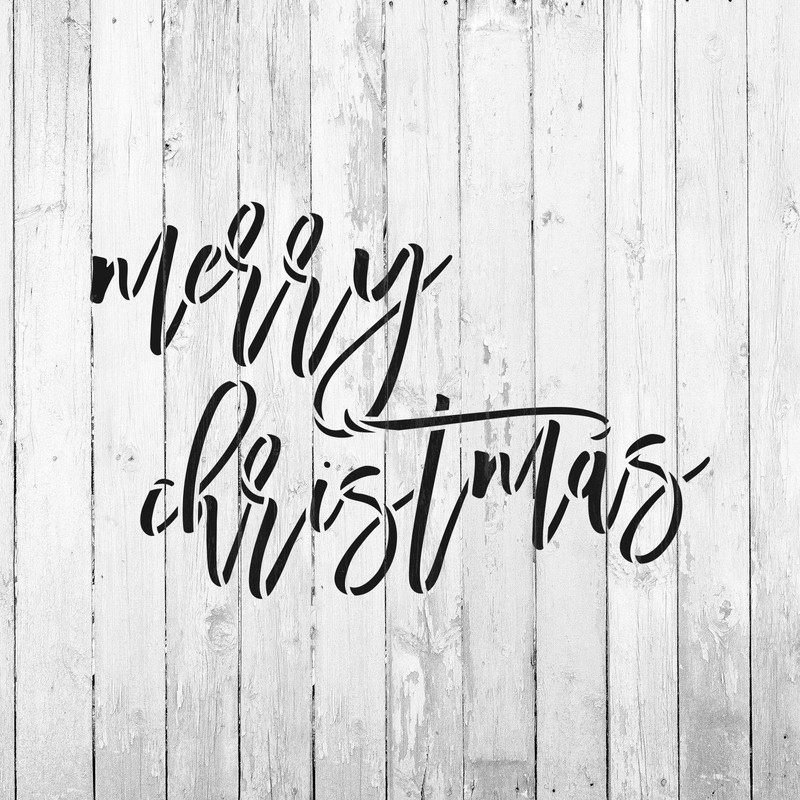 Merry Christmas Script Stencil - Reusable Stencils for Painting -