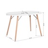 CozyCasa Kitchen Dining Table Mid Century Table White Modern Simple