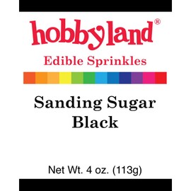 Hobbyland Edible Sprinkles, Sanding Sugar, 4 Oz (Black)