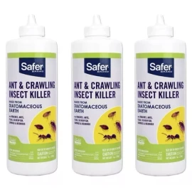 Safer SH5168 7 oz Diatomaceous Earth Ant Crawling Insect Bed Bug Killer - 3 Pack