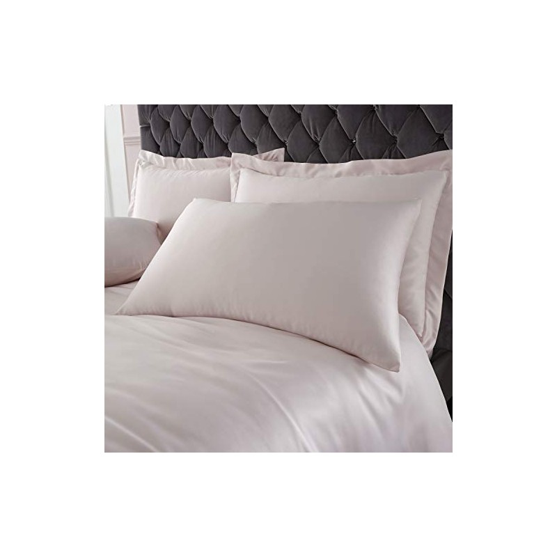 Catherine Lansfield Silky Soft Satin Standard Pillowcase Pair Blush Pink