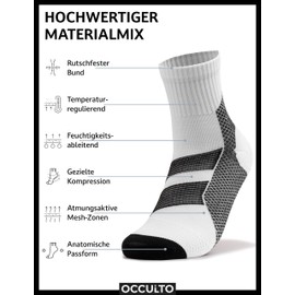 Occulto Men's Heel Spur Sports Compression Socks 2 Pack (Model: Ian), black white