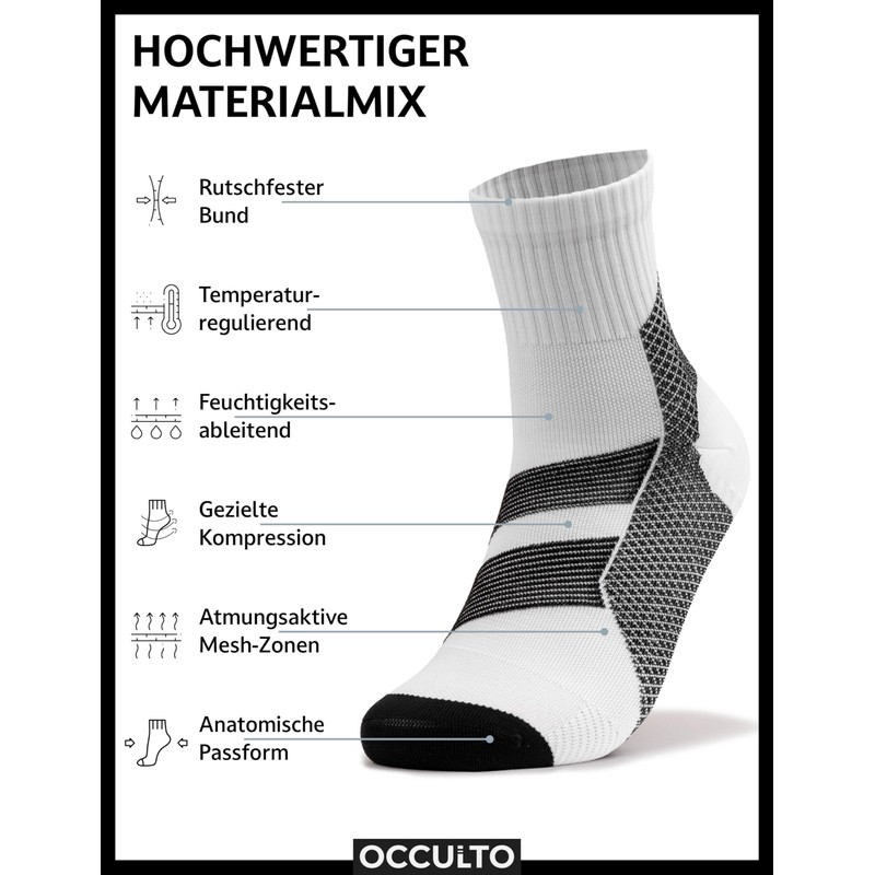Occulto Men's Heel Spur Sports Compression Socks 2 Pack (Model:
