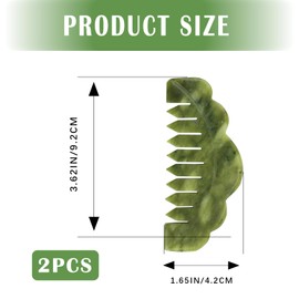 ZJIVQO 2pcs Massage Comb Jade Scalp Massage Comb Jade Gua Sha Scraping Massage Tool for Scalp SPA Trigger Point Message on Face Arm Foot Small