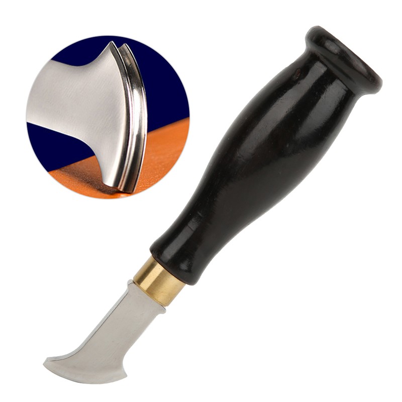 Fan shaped Edge Creaser Sandalwood Handle Leather Edge Marking Craft