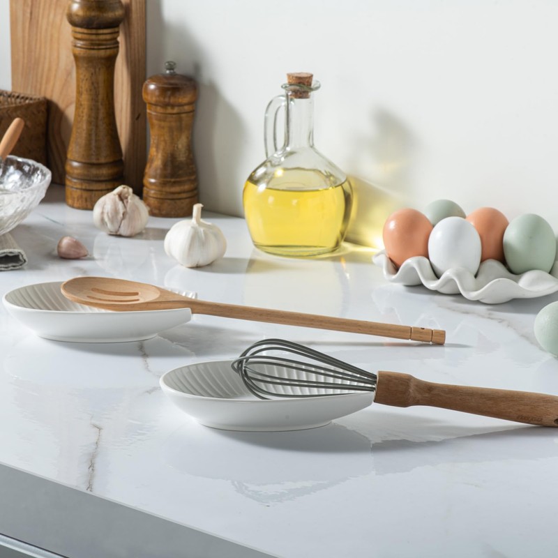 Ceramic Spoon Rest for Stove Top & Kitchen Counter, 5.7"
