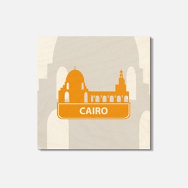 Unbranded Cairo National Landmark 4'' X 4'' Square Wooden Coaster