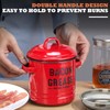 ONEARF Bacon Grease Container with Strainer - Large 46OZ Red
