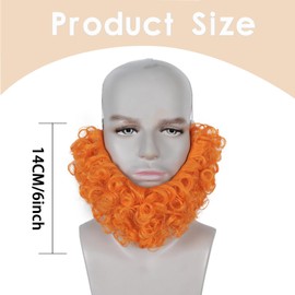 Orange Wizard Cosplay Beard for Men Short Ginger Fake Mustache