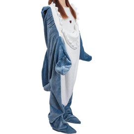 Shark Blanket Hoodie Kid, Wearable Shark Blanket, Shark Sleeping Bag, Soft Cozy Warm Flannel Hoodie, Shark Blanket Onesie Kids(XXXL)