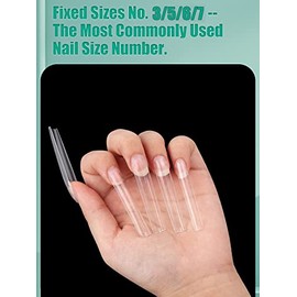 LIONVISON Tamaño Individual 3 5 6 7 Puntas de Uñas Cuadradas de Cubierta Completa para Uñas Acrílicas Profesional, 200Pcs 3Xl Extremas Rectos Puntas p