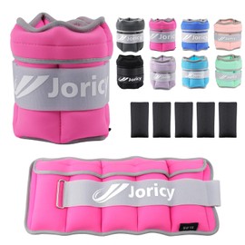 Adjustable Ankle Weights for Women Men Kids 1-4 LBS 1 Pair Wrist Leg Arm Weights with Removable Weight, Strength Training Weight for Jogging, Walking, Running, Fitness, Gym Workout, Rose Red