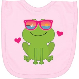 inktastic Summer Frog Beach Vacation Sunglasses Newborn Bib Pink 36770