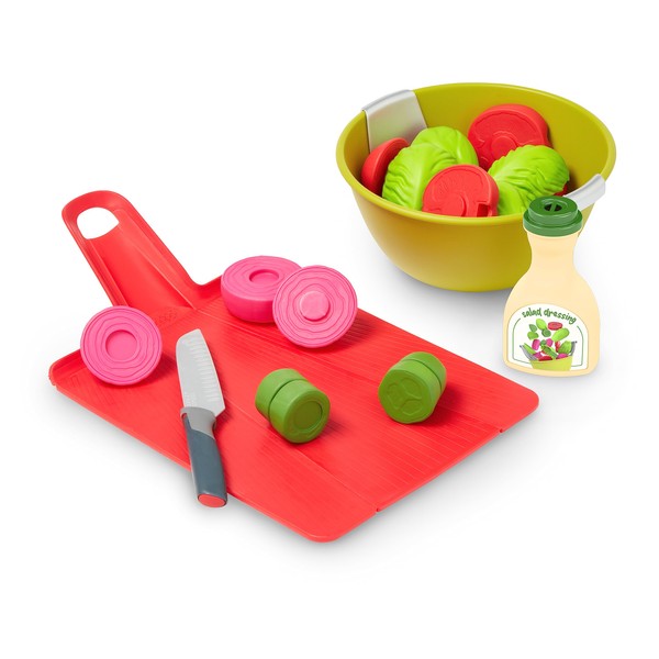 Joseph Joseph Salad. Toy Salad Preparation Set For Children Aged 2+. With Chop2Pot Cutting Mat & Sound Effect Salad Dressing