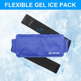Reusable Ice Pack for Injuries Gel Cold Pack for Ankle, Foot, Wrist, Elbow, Head, Flexible Hot Cold Compress Ice Pack Wrap for Plantar Fasciitis, Achilles Tendonitis, Headaches, Swelling, Sprains