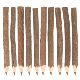 MultiBey 10 Pack Natural Wooden Ballpoint Pens, 6.7" Long Branch Ballpoint Pen, Pine Wood Pen Black Ink Pens Bulk for Office School Writing, Camping Gifts & Party Favors (17cm Long)