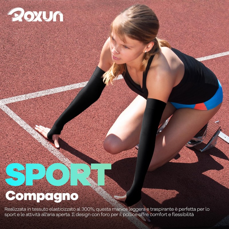 ROXUN 4 Paia Manghiette con Foro per Pollice Protezione UV