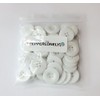 PEPPERLONELY 48PC White Flat Round 4 Holes Resin Buttons, 23x3mm(15/16x1/8