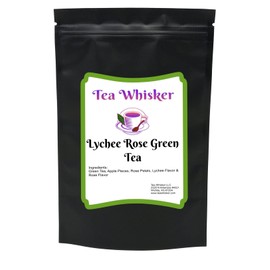 Tea Whisker Lychee Rose Loose Leaf Green Tea (4 Ounce (Pack of 1))