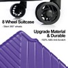 Udorich 3 Piece Hardshell Luggage Set with Double Spinner Wheels,