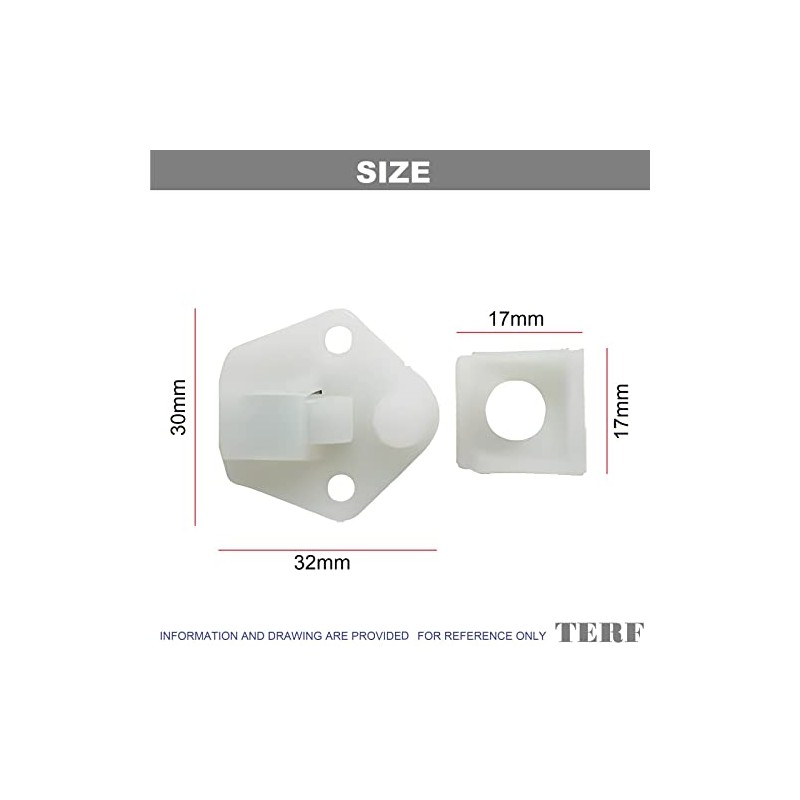 TERF® Peglock Style Cupboard Cabinet Door Catch White Nylon Spring